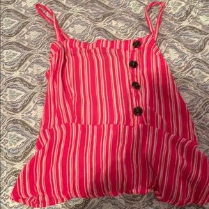 striped pink tank/ flowy top